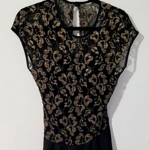 Vintage Late Edition Womens Y2K Lace Tiered Midi Dress Size 10